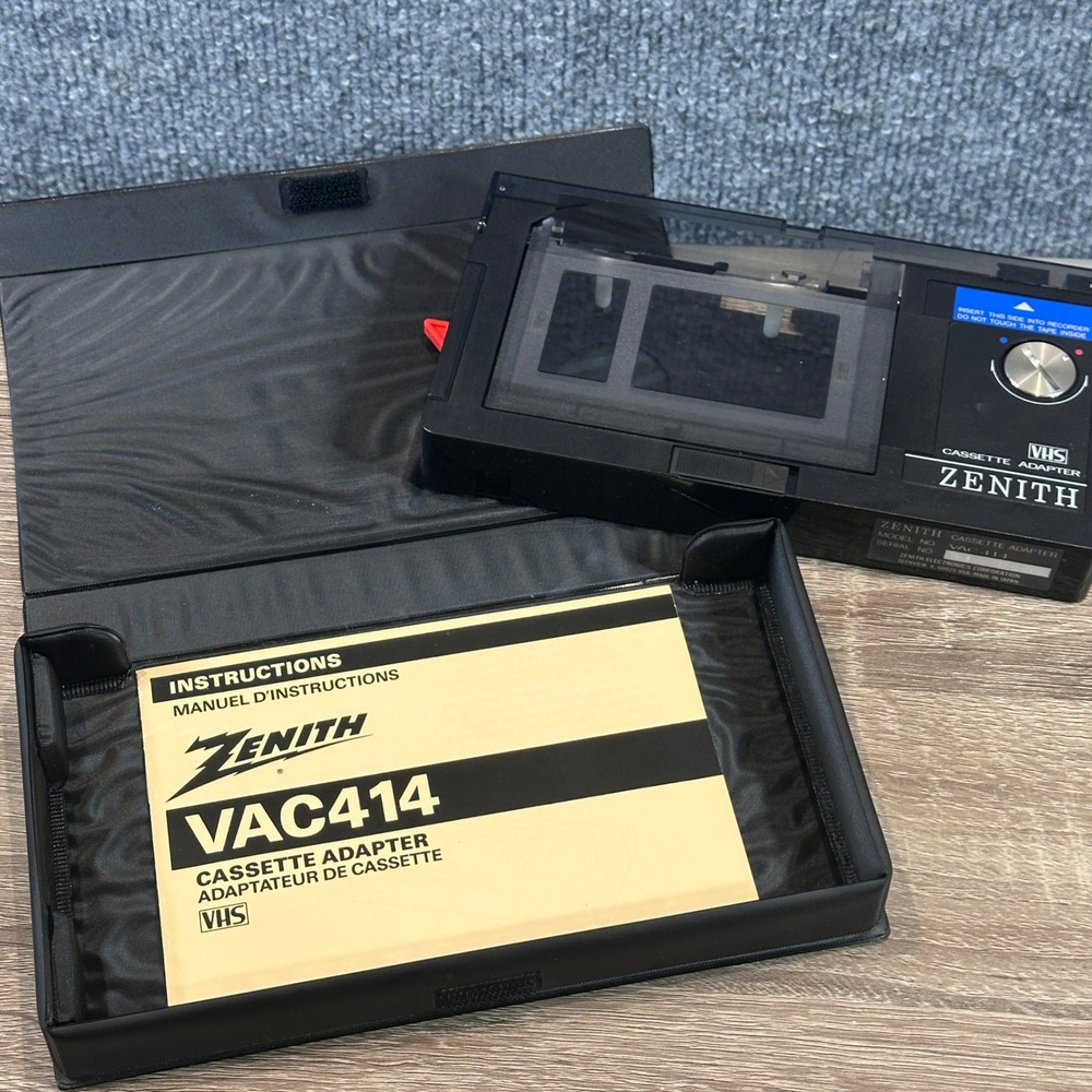 VHS Cassette Adapter Zenith VAC414 Motorized VHS-C to VHS Converter with Case
